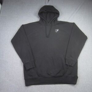 Gymshark Hoodie Mens Medium Black Logo Sweatshirt Preppy Gym‎ Workout